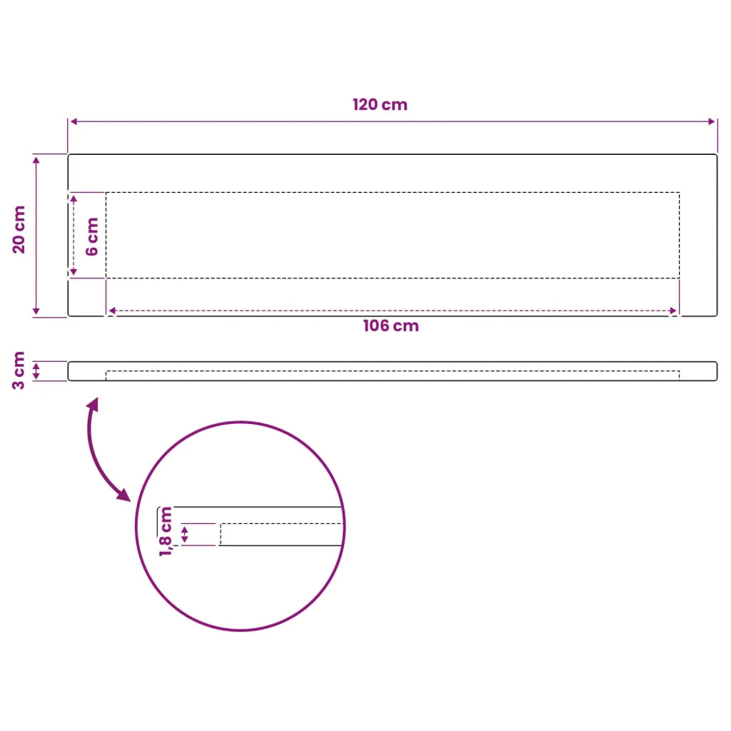 Piano del Tavolo Rettangolare 90 x 50 x 3,5 cm Rettangolare 938132