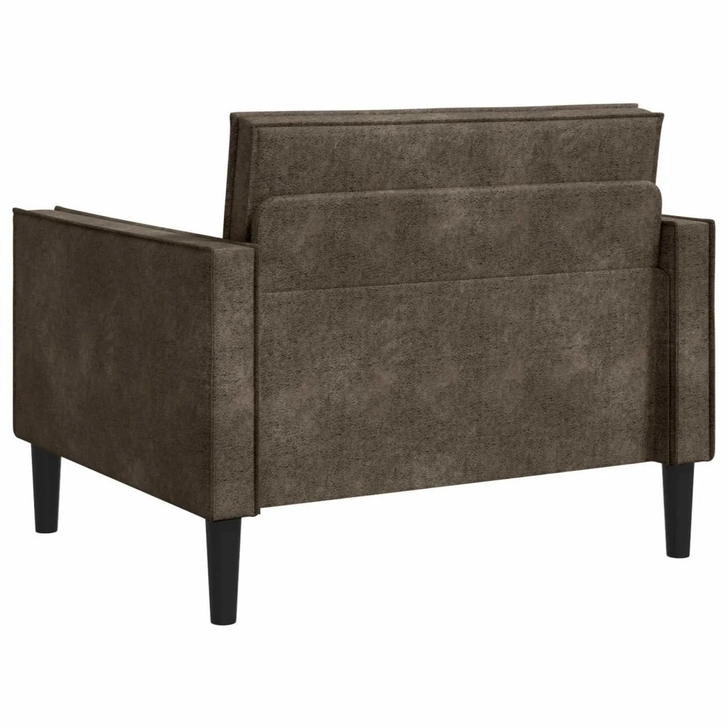 Poltrona XL Grigio Scuro Pelle Scamosciata Sintetica 42043528