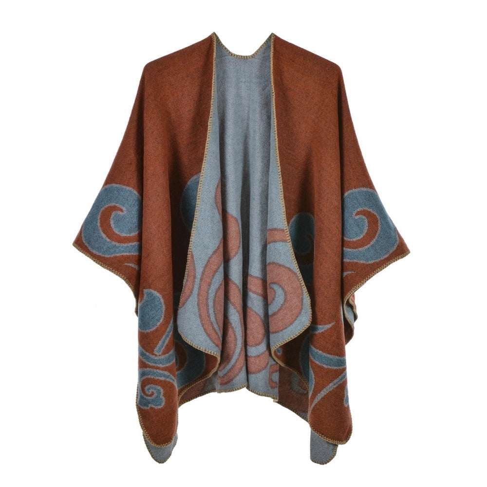 Nuova sciarpa/scialle da donna in jacquard, spessa e calda.