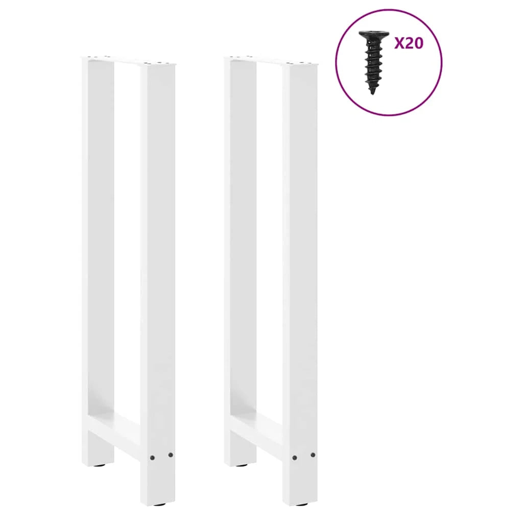 Set di 2 gambe per tavolo da bar dal design moderno 40 x 110 cm con piedini regolabili in acciaio bianco 02_0057589
