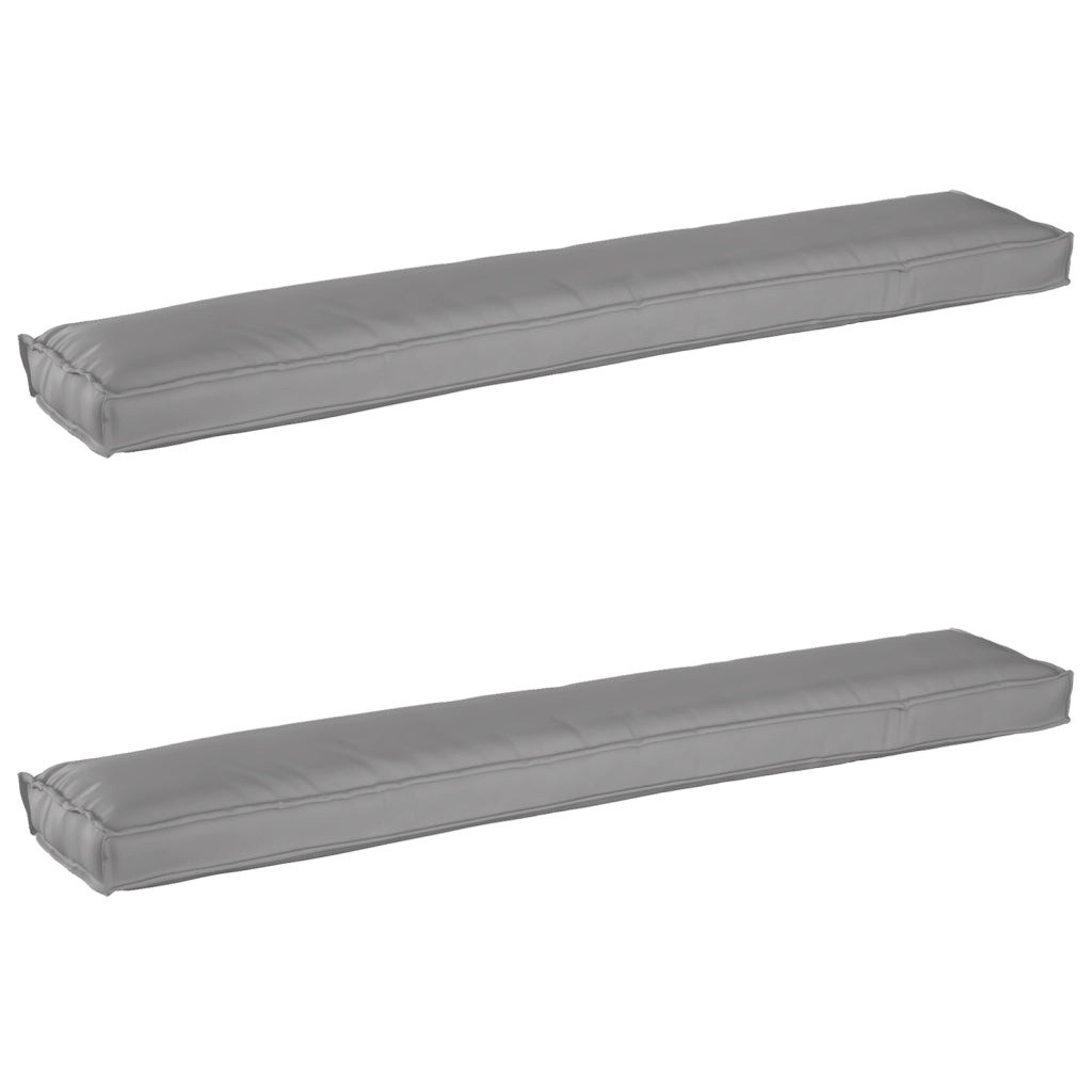 Cuscini per pallet per panchina 2 pcs Grigio 200x40x8 cm Tessuto Oxford