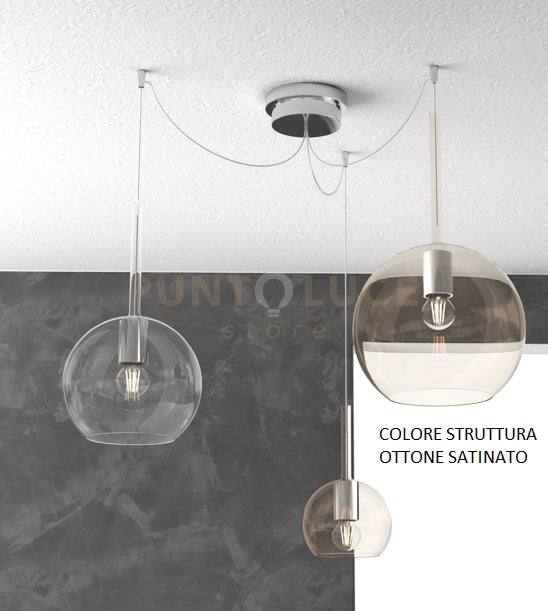 SOSP. OTTONE SAT. SPOSTABILE 3 LUCI VETRI (GRANDE AM + MEDIO TR + PICCOLO AM) 1155OS-S3 S MIX-TA