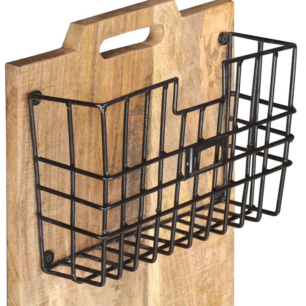 Portariviste a Parete 33x10x67 cm in Massello di Mango Grezzo 285878