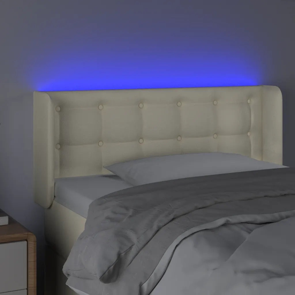 Testiera a LED Crema 103x16x78/88 cm in Similpelle 3123322