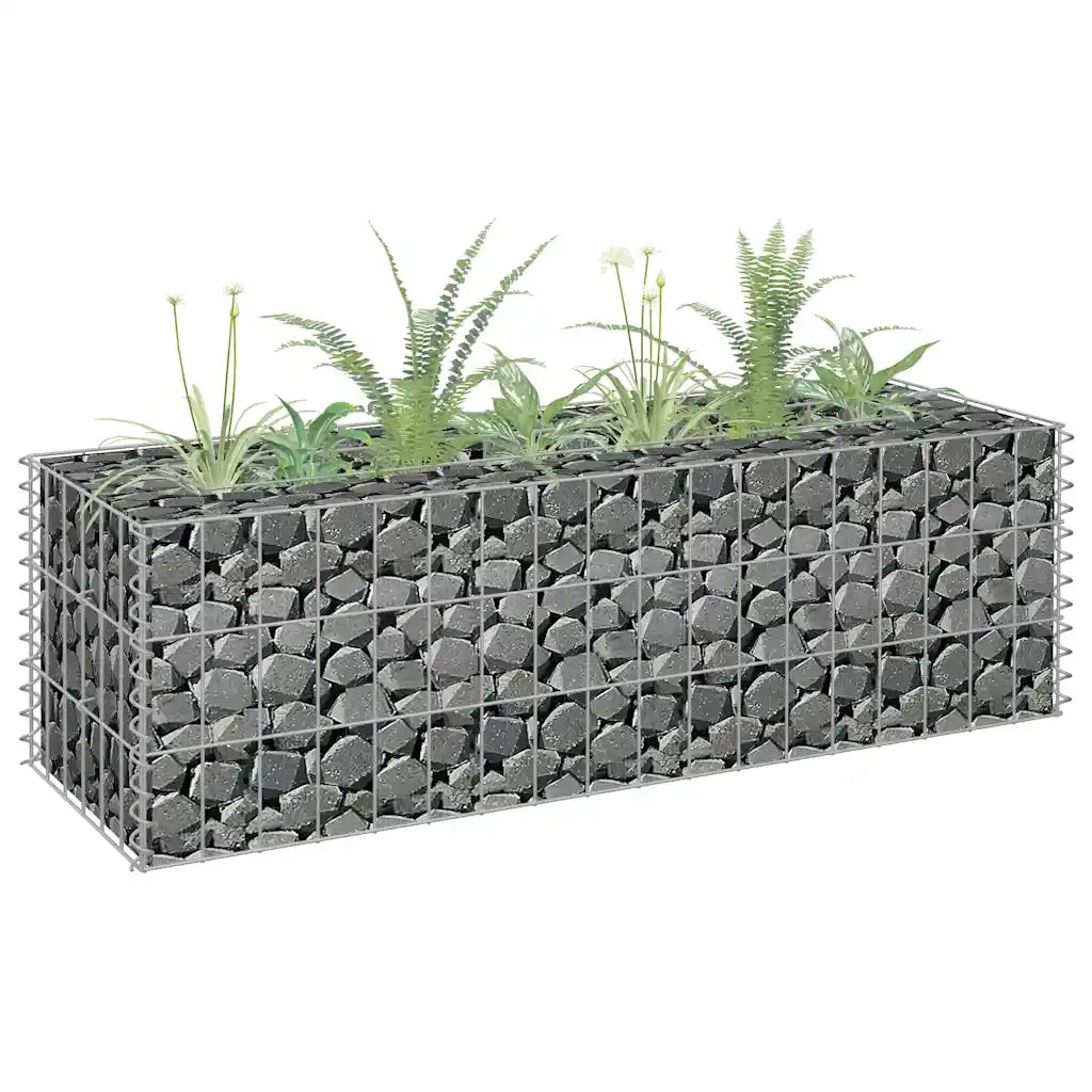 Gabbione Fioriere | Cassetta per fiori | Letto Rialzato in Acciaio Zincato 90x30x30 cm