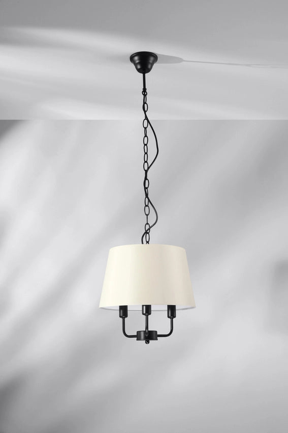 Lampadario Candellux Pasteri nero/ecru 3xE14 Ø32 110cm