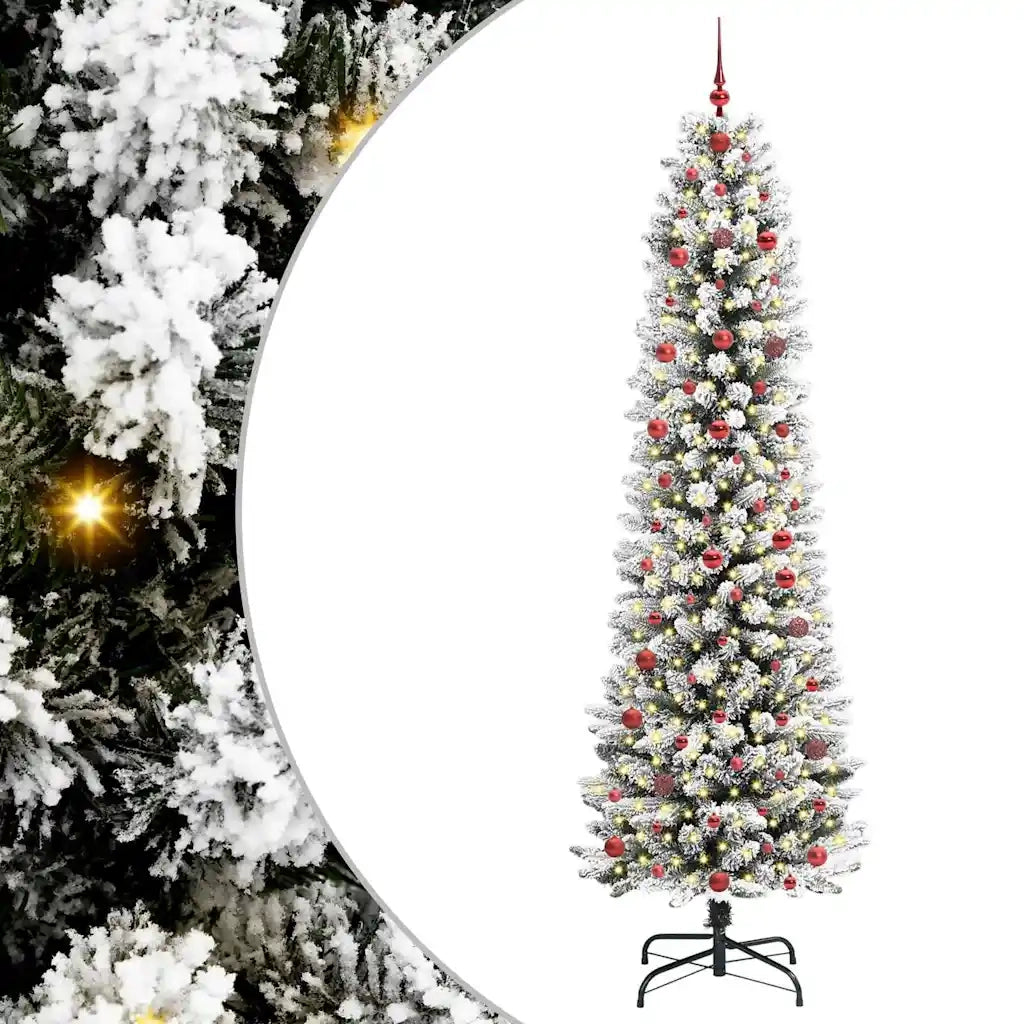 Albero di Natale Artificiale-Albero Natalizio con 300 LED Bianco 240 cm 650661
