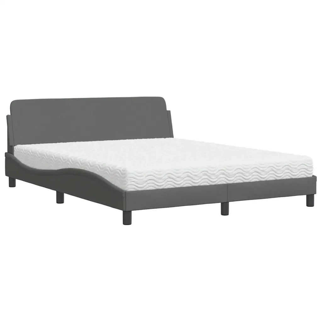 Letto con Materasso Dover Grigio Scuro 160x200 cm Tessuto 3208425