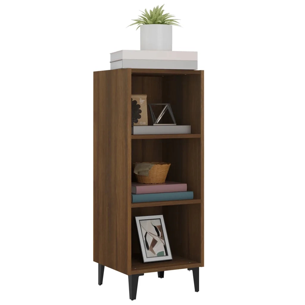 Credenza Rovere Marrone 34,5x32,5x90 cm in Legno Multistrato 817425