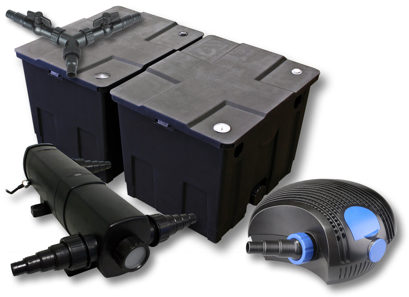 Set Filtro per laghetto da 60.000 l Chiarificatore 18W Pompa ECO 100W