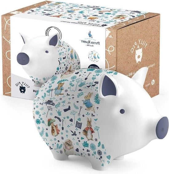 Ceramica di Risparmio per Bambini con Peter Coniglio di Peter Pan Nero