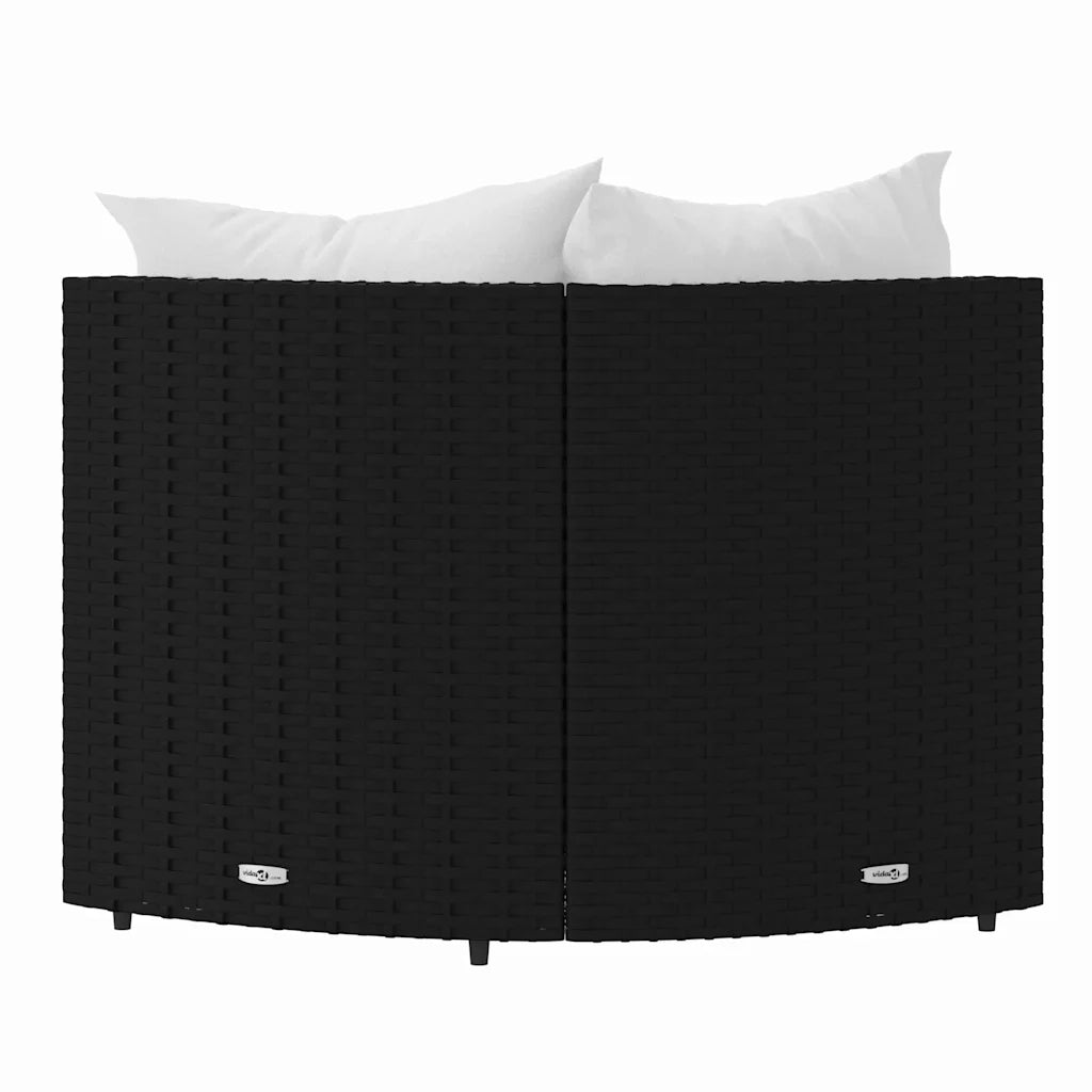 vidaXL Divani Angolari da Giardino con Cuscini 2pz in Polyrattan Nero