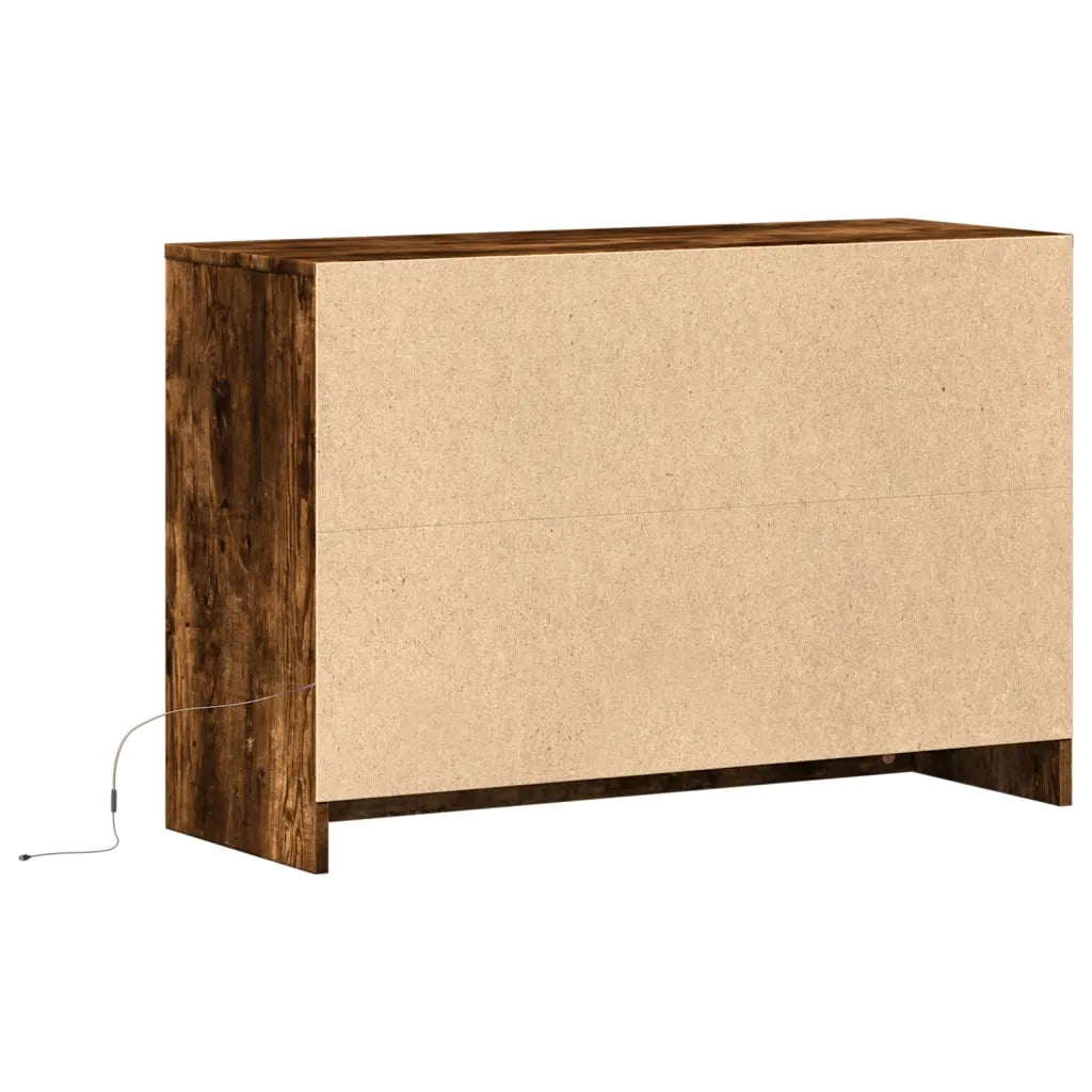 Mobile Porta TV con LED Rovere Fumo 91x34x61 cm in Truciolato 852184