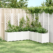 Fioriera da Giardino con Traliccio Bianco 160x160x140 cm in PP 367884