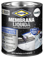 RIVESTIMENTO POLIMERICO 'MEMBRANA LIQUIDA' BOSTIK 1 Kg - Colore Bianco - BOSTIK