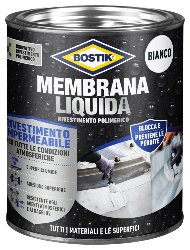 RIVESTIMENTO POLIMERICO 'MEMBRANA LIQUIDA' BOSTIK 1 Kg - Colore Bianco - BOSTIK