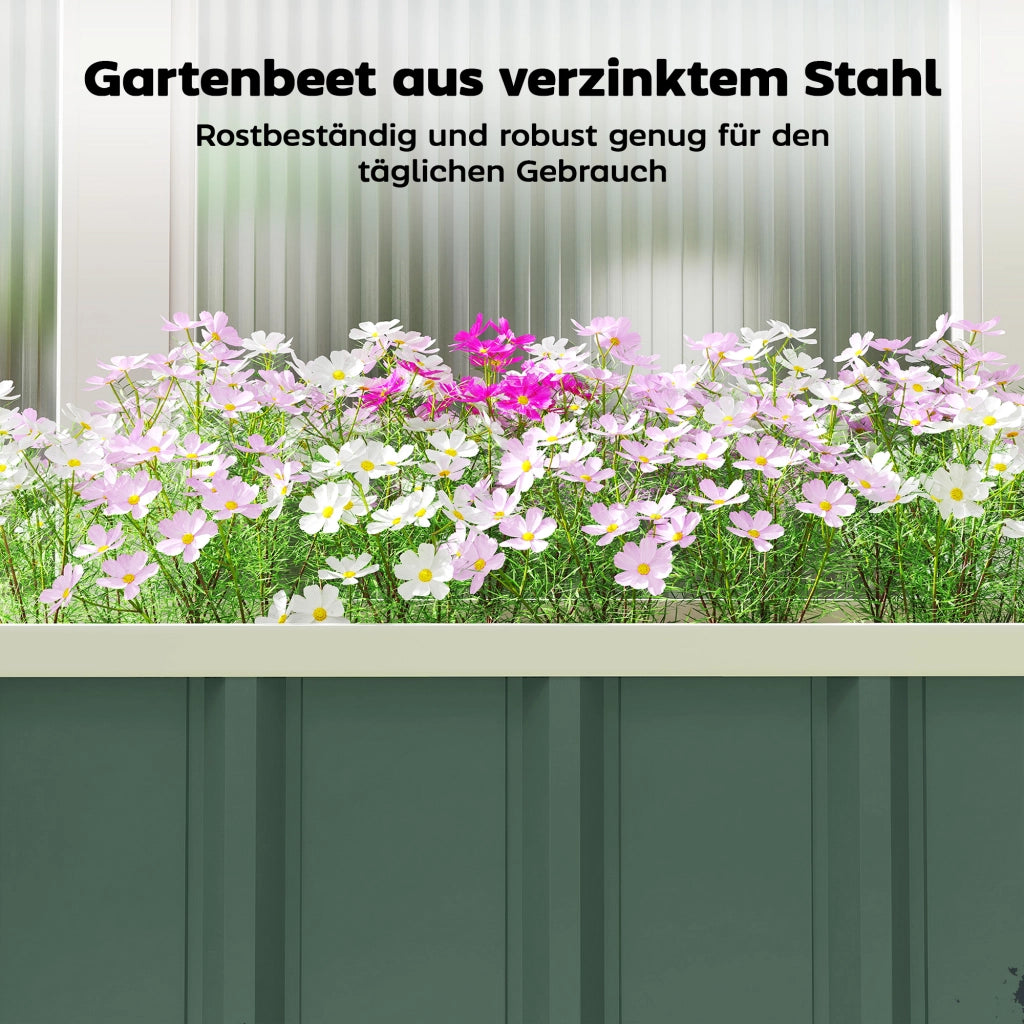 Hochbeet in Acciaio ¨C zephmum ¨C Verde Chiaro 136x52x31 cm