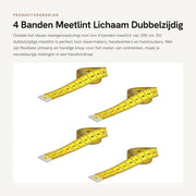 Meetlint Dubbelzijdig 200 cm - Omtrekmeetlint - Meetlint Lichaam - Naaien - Manutenzione - 4 pezzi - Misuratore di Circonferenza