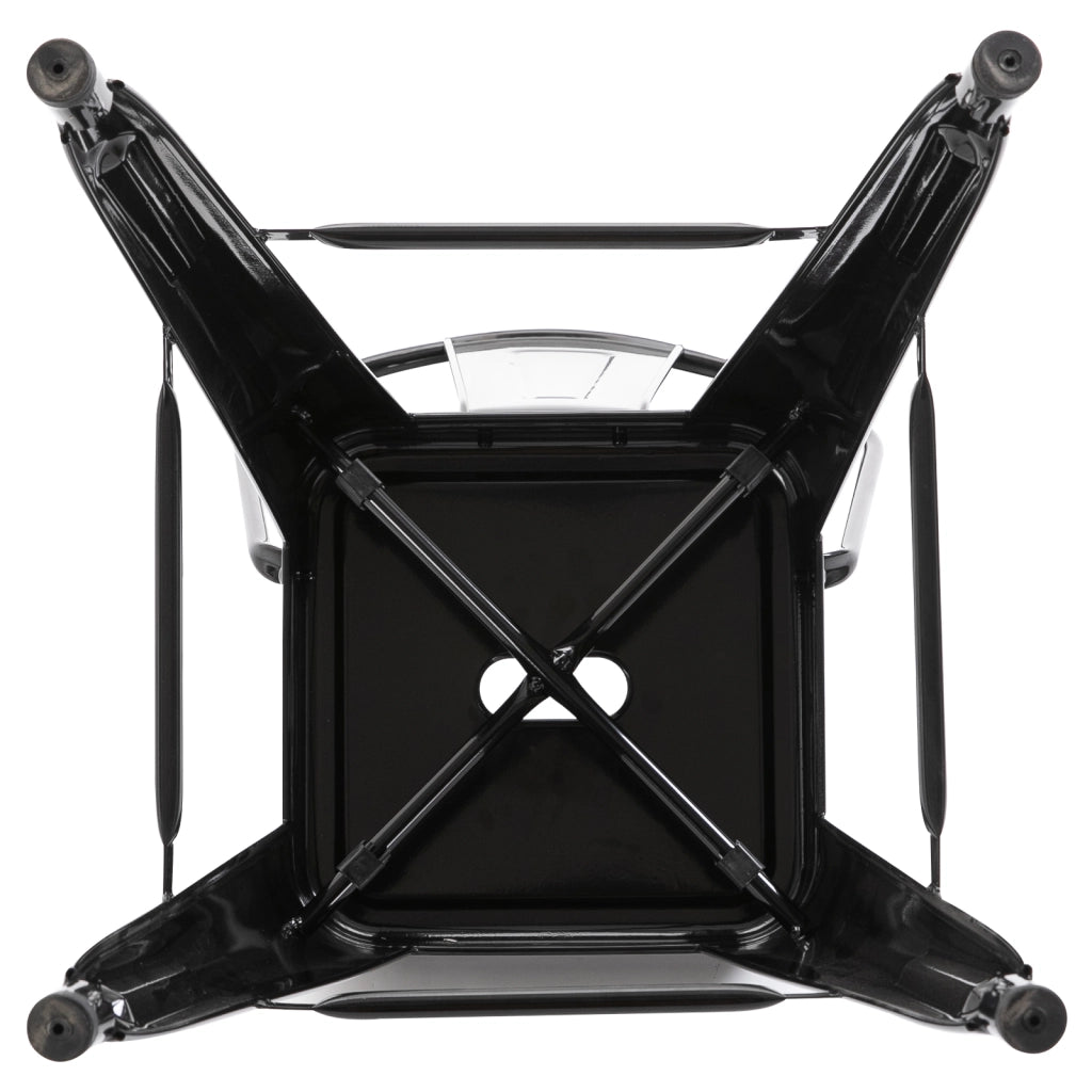 Sgabello da Bar con Schienale ¨C Zephmum ¨C Struttura in Metallo, Colore Nero, Altezza Seduta 76 cm