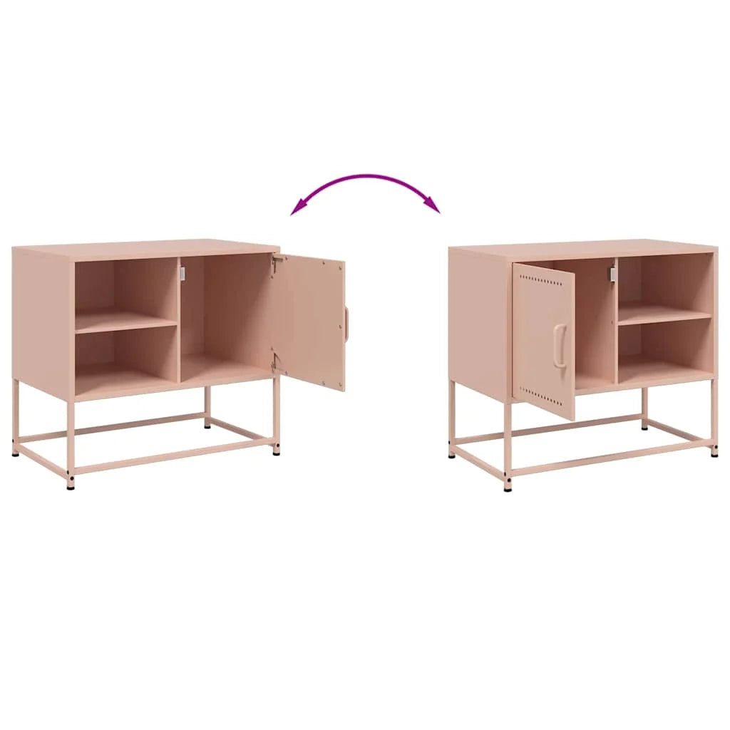 Mobile TV multimediale mensola TV credenza TV sala da pranzo soggiorno camera da letto rosa 68 x 39 x 60,5 cm acciaio rosa 02_0028300