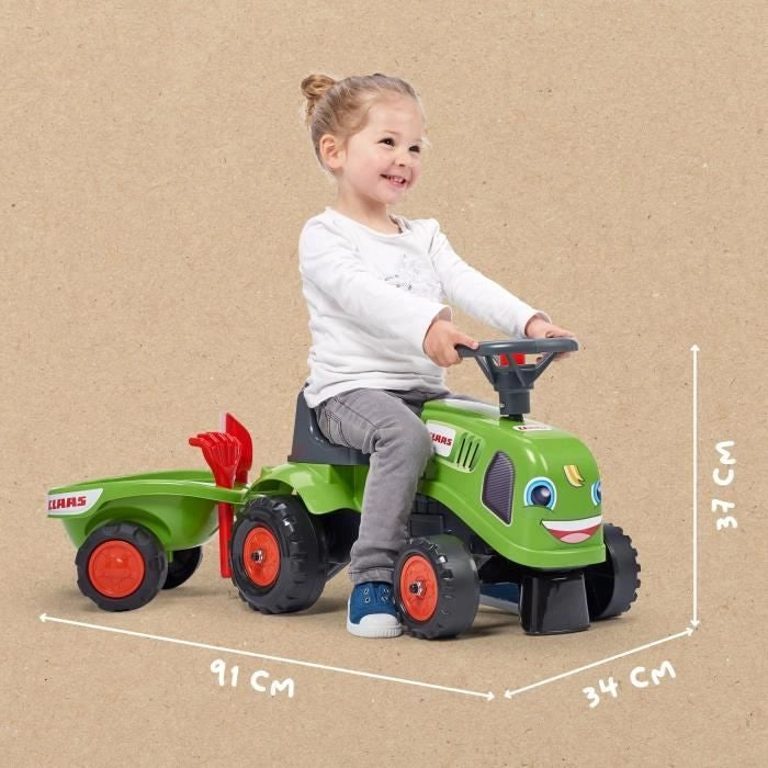 FALK - 212C - Trattore Claas con rimorchio, pala e rastrello