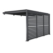 Pergola bioclimatica in alluminio addossata 4x3m + 3 persiane 130cm