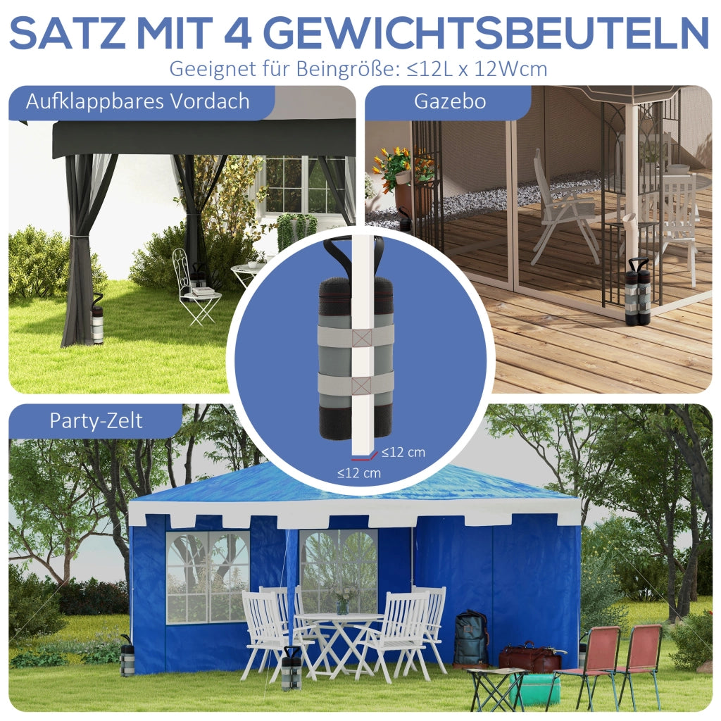 Sacco di sabbia per gazebo ¨C zephmum ¨C 4 pezzi, 48 kg, nero