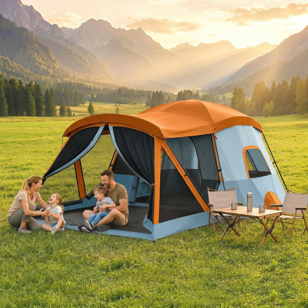 Tenda da campeggio 4 persone 2 stanze ¨C zephmum ¨C impermeabile facile montaggio