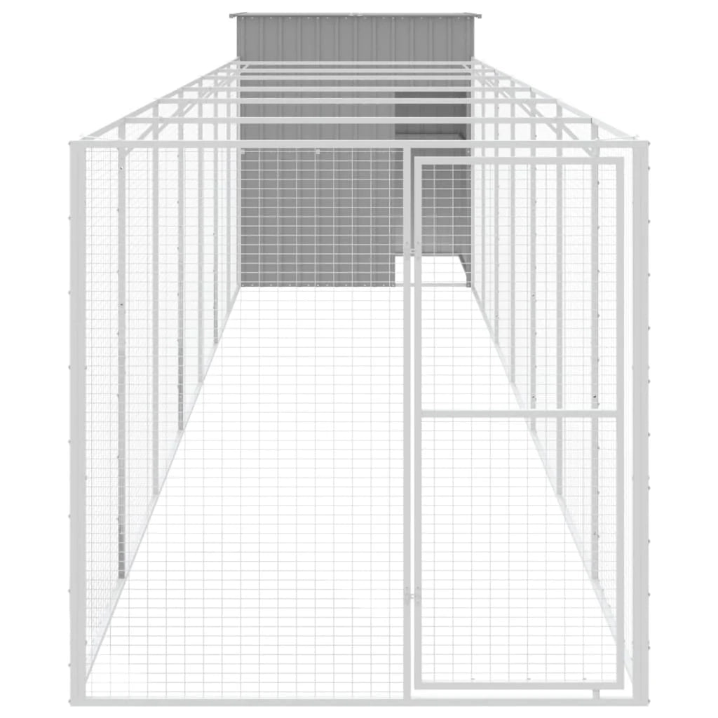 Cuccia per cani con recinto chiaro 165 x 863 x 181 cm grigio 02_0043500