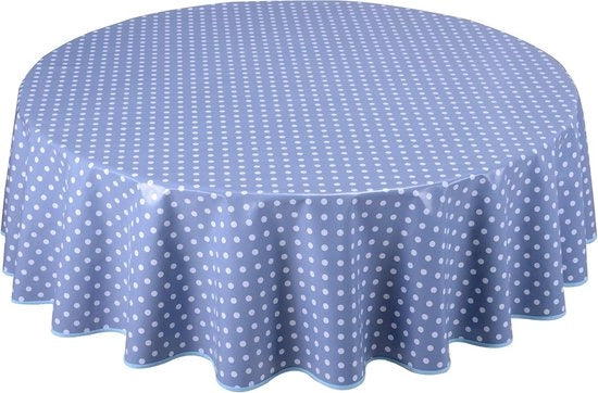 Telaio da tavolo - impermeabile - asciugabile in lavanderia - facile da pulire intorno ai 140 cm piccoli punti (blu grigio)