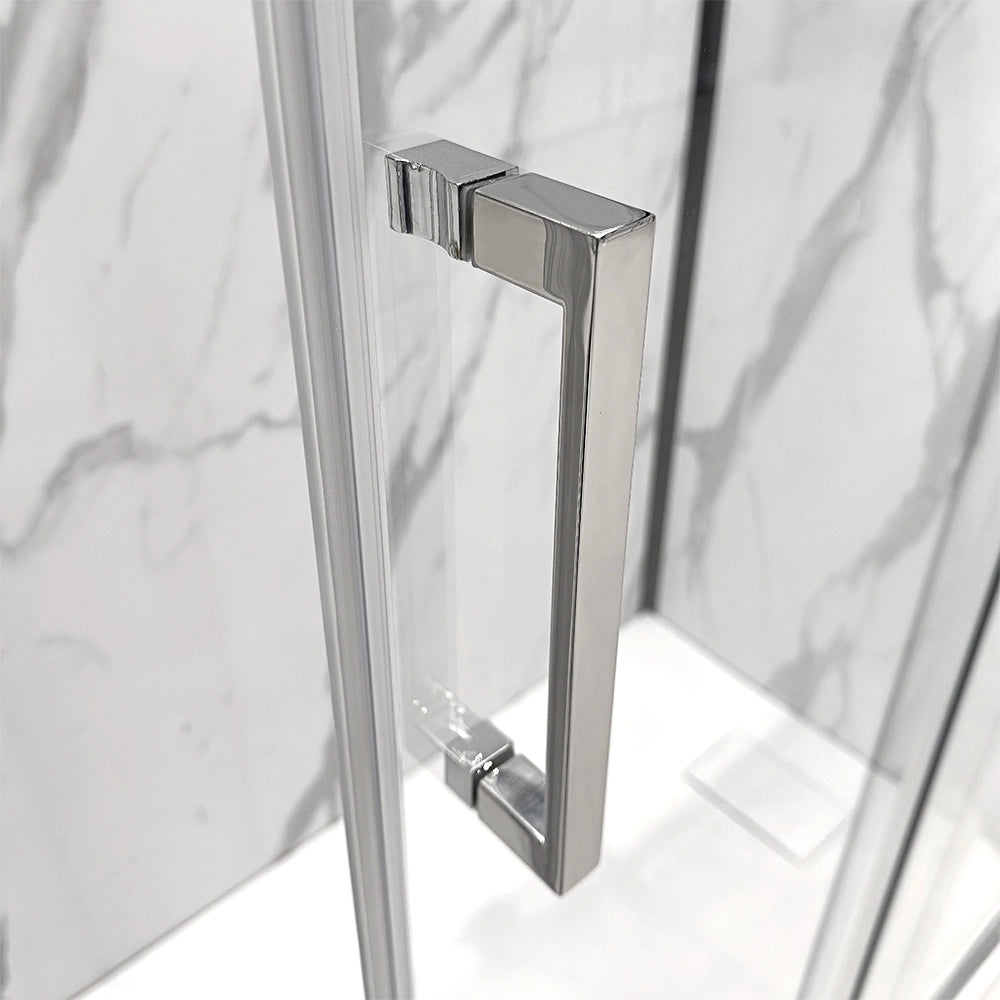Box doccia angolare 70x150 con porta scorrevole in vetro trasparente Ted