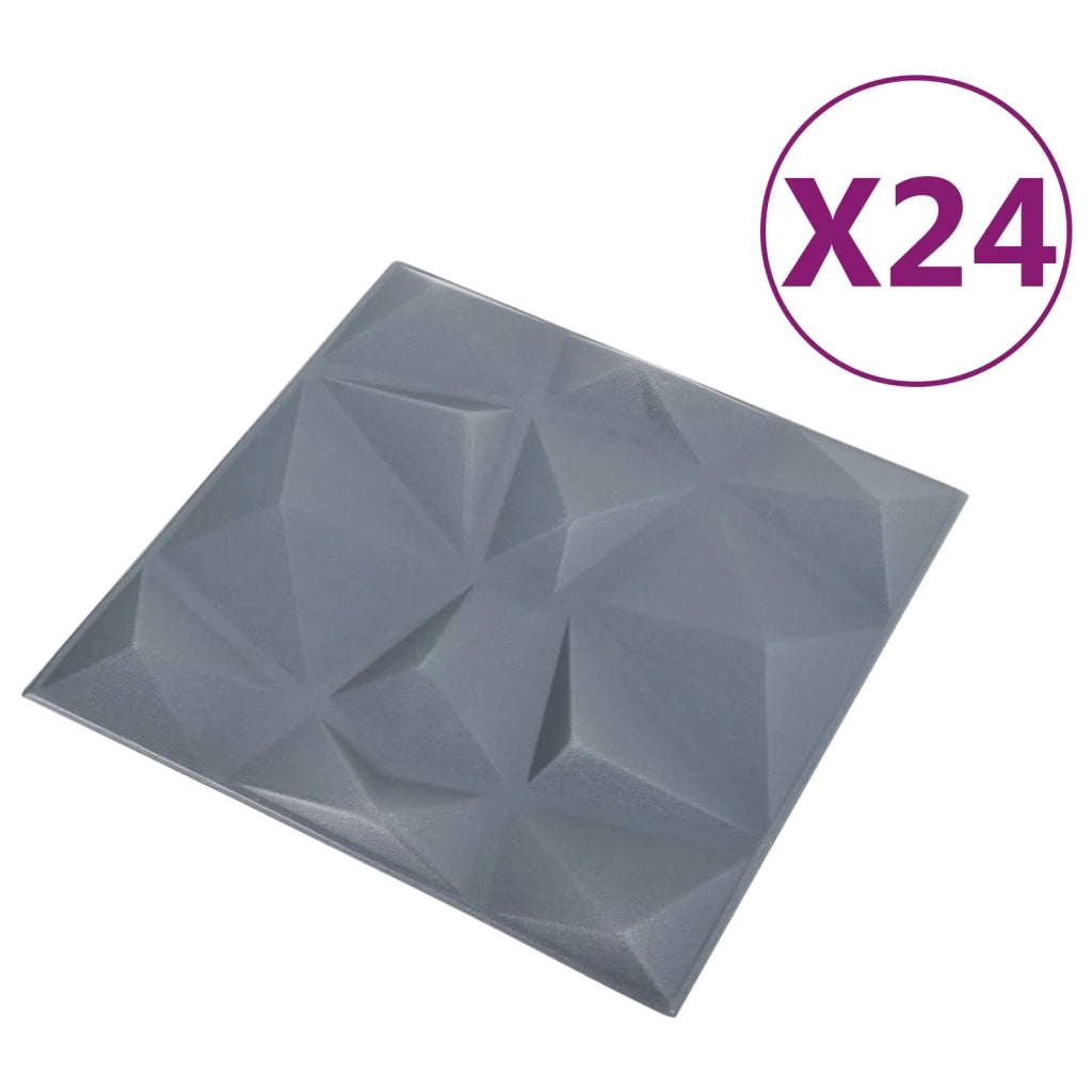 Pannelli da parete 24 pcs Grigio Diamante 50 x 50 cm 42046031