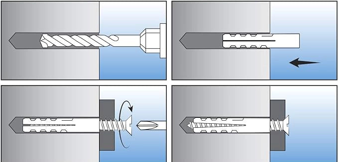 TASSELLO CON VITE E BORDO 'AVB-TC' IN BUSTA Ø 6x30, vite 4,5x40 - conf. 10 pezzi - TECFI