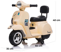 Piaggio Mini Vespa PX150 Elettrica 6V per Bambini Crema