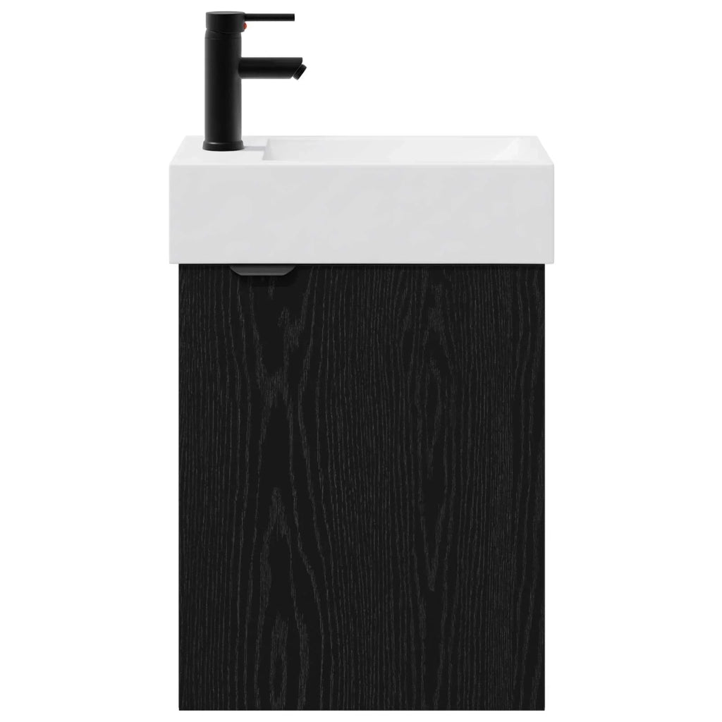 Mobile bagno con rubinetto Rovere Nero 45,5 x 22,5 x 84 cm 889426