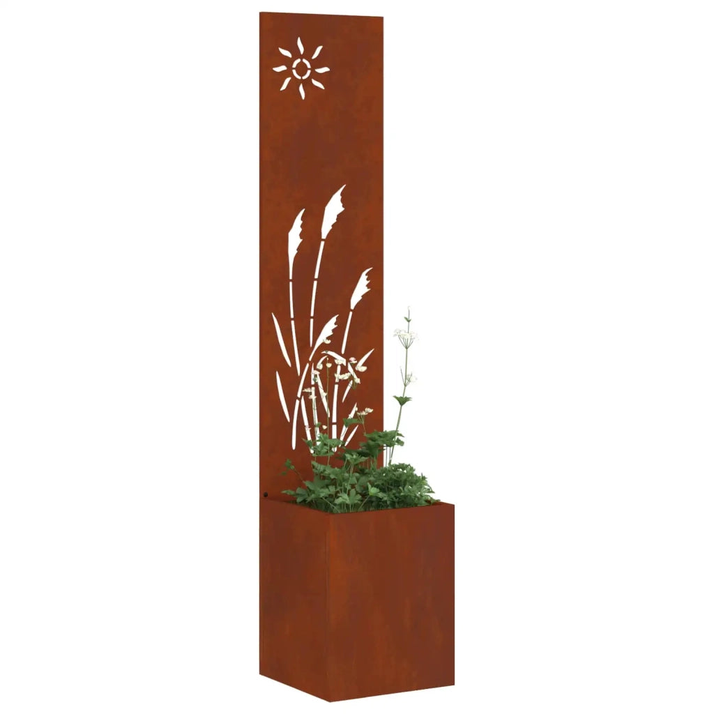 Schermo per privacy in giardino Traforo Ruggine 32 x 140 cm 876363