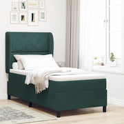Letto a molle con testiera Verde Scuro 200 x 90 cm Velluto 3340967
