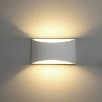Applique in gesso lampada da parete doppia luce verniciabile moderna attacco G9