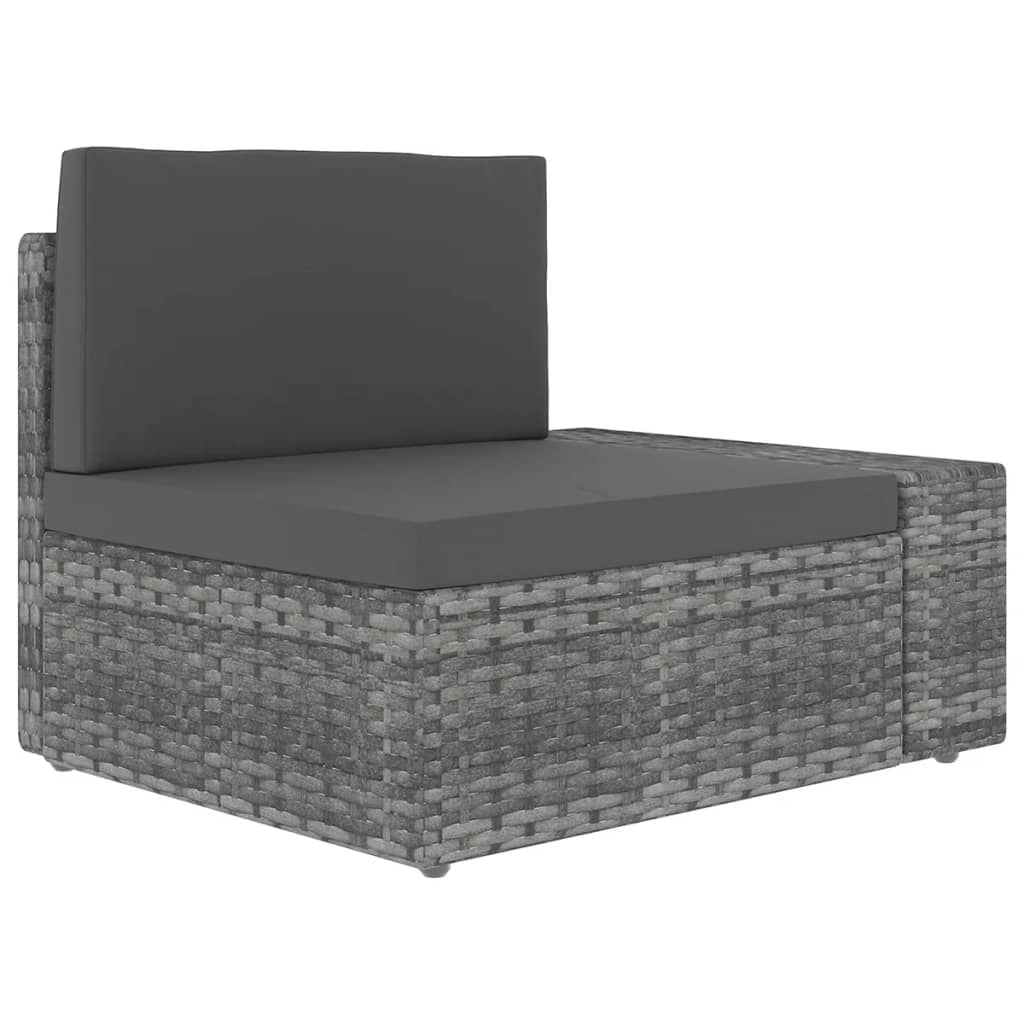 Set di mobili da giardino mobili da esterno 5 pezzi con cuscini resina intrecciata grigia 02_0016406