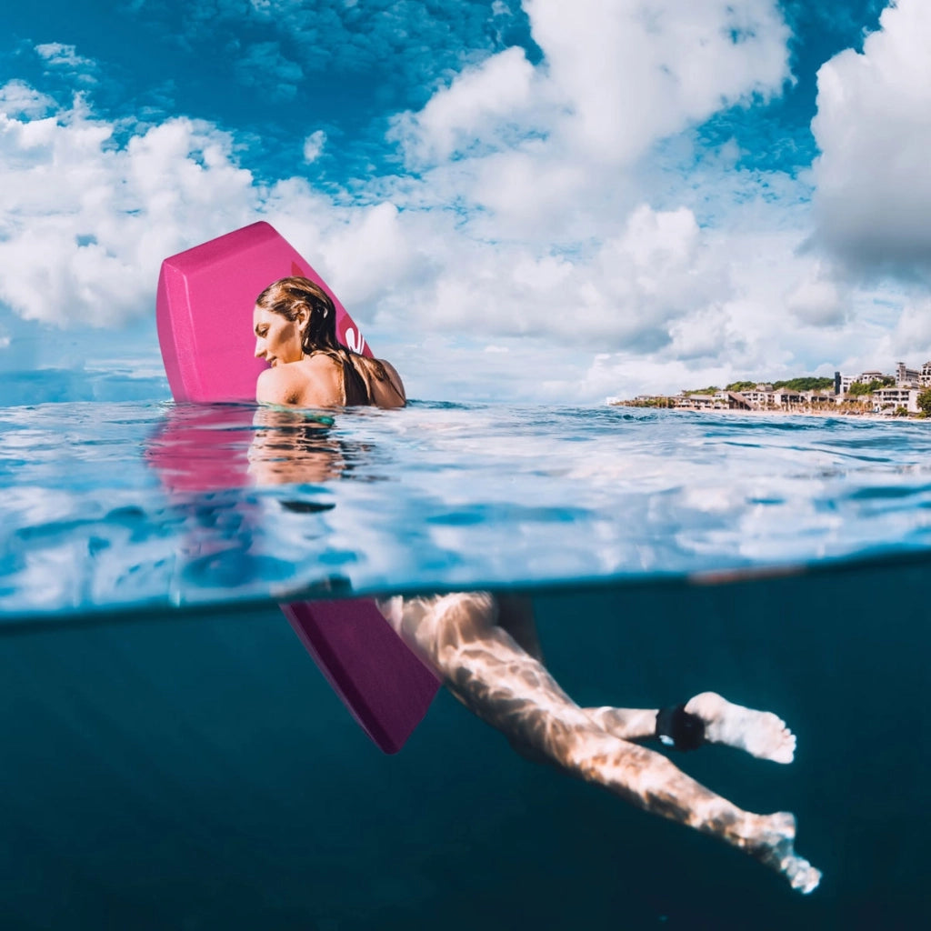 Bodyboard con centro in EPS superficie in XPE e base in HDPE, bodyboard 105 x 51 cm leggero con cordino per polso, Rosa-Tavole da surf e accessori