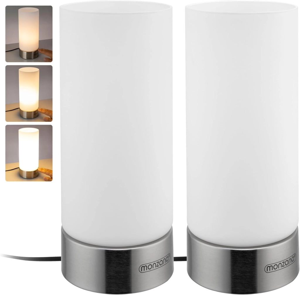 2x Lampade Comodino Touch Incl. Lampadine LED Dimmerabile E14 Luce Notturna Lettura Soggiorno Scrivania