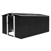 Casetta da giardino cabina ripostiglio casetta da esterno robusta casetta per attrezzi 257 x 392 x 181 cm metallo antracite 02_0022166