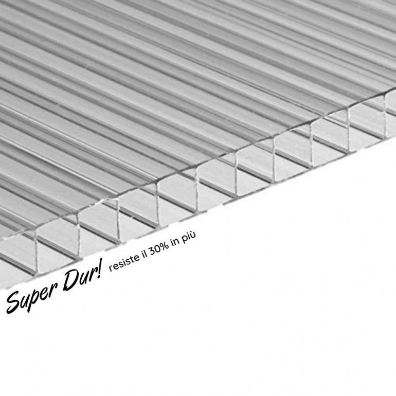 Lastra di policarbonato alveolare 10 mm "SuperDur" 300 x 100 cm Trasparente