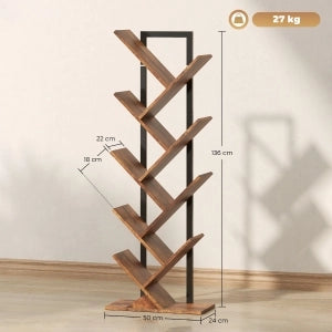 LIBRERIA a forma di albero 50 x 24 x 136 cm Legno Marrone Rustico