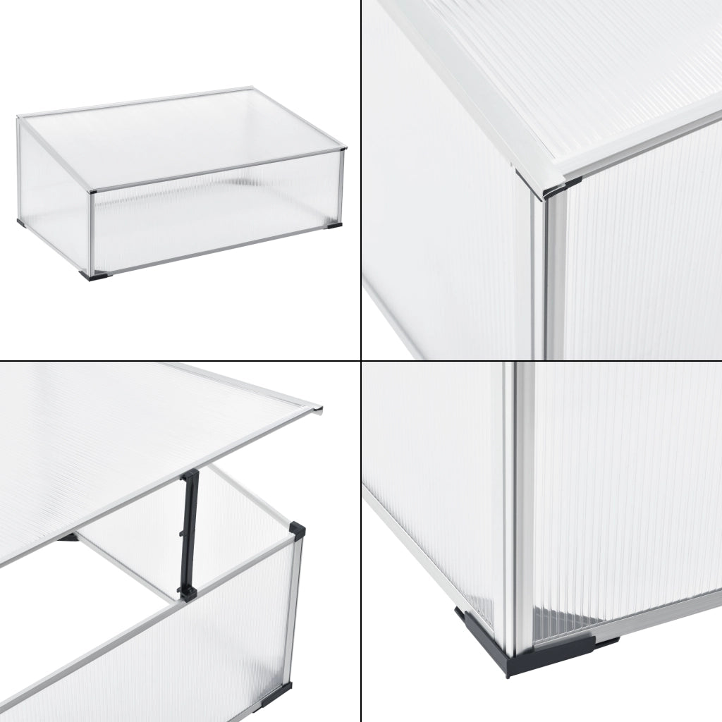 Mini Serra da Balcone/Terrazza per Piante Box Traslucido in Policarbonato 60 x 100 x 30/40 cm Protezione Piantine con