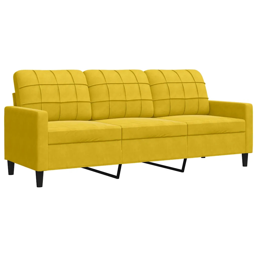 Set di Divani 2 pz con Cuscini giallo in Velluto