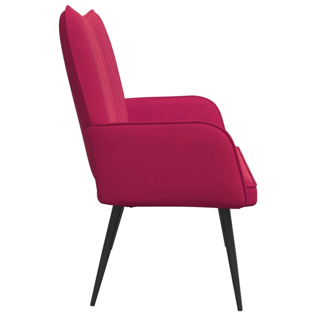 Sofa a Due Posti Rosso vino 115 x 61 x 87 cm Velluto 42028964