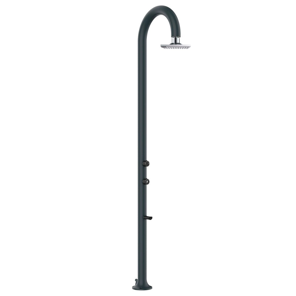 Doccia da Giardino in Alluminio Soffione I-switch Quadrato con Termometro LCD Sined Luna Alu Grigio