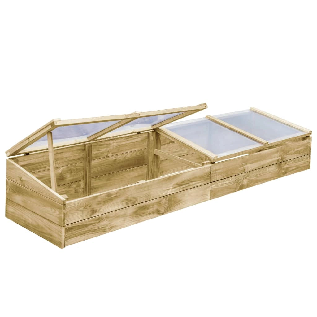 Serre set di 2 in legno di pino impregnato 200 x 50 x 35 cm verde 02_0044667