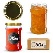 Barattoli di vetro KADAX Seno 315 ml 50 pezzi 66 mm + coperchi dorati